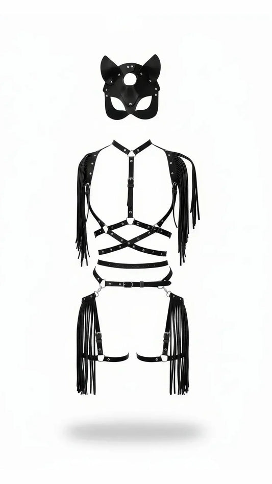 Morgana Fringed Harness and Cat Mask Set — product image 2
